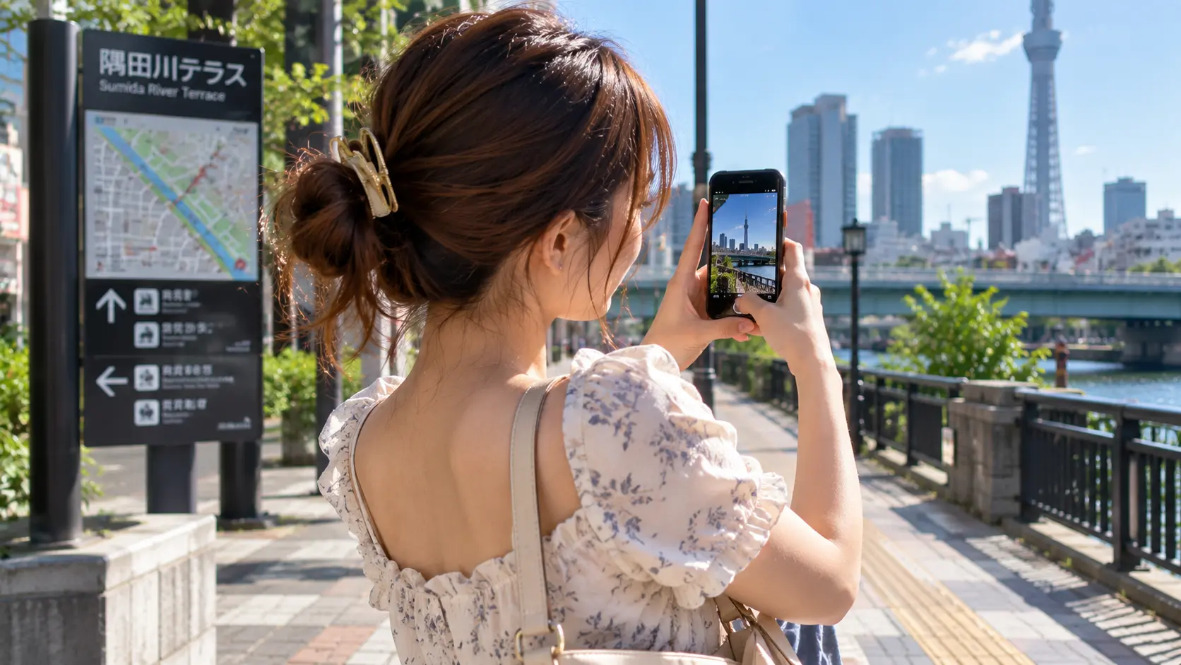屋外写真の看板や建物など身バレにつながる背景情報