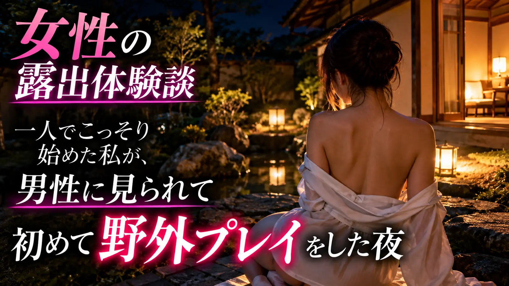 【女性の露出体験談】一人でこっそり始めた私が、男性に見られて初めて野外プレイをした夜